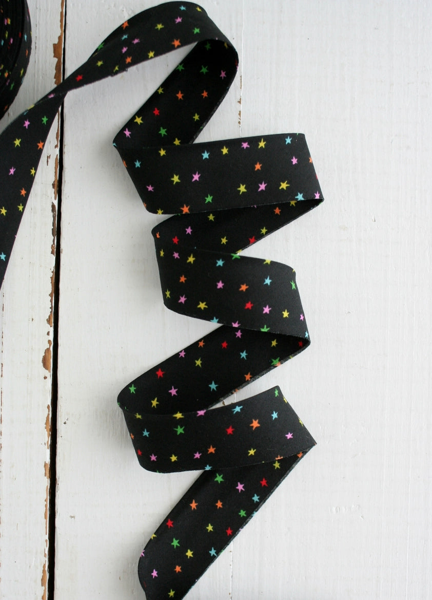 2.5" Bias Quilt Binding // Mini Starry Vivid Rainbow // Bessie Pearl