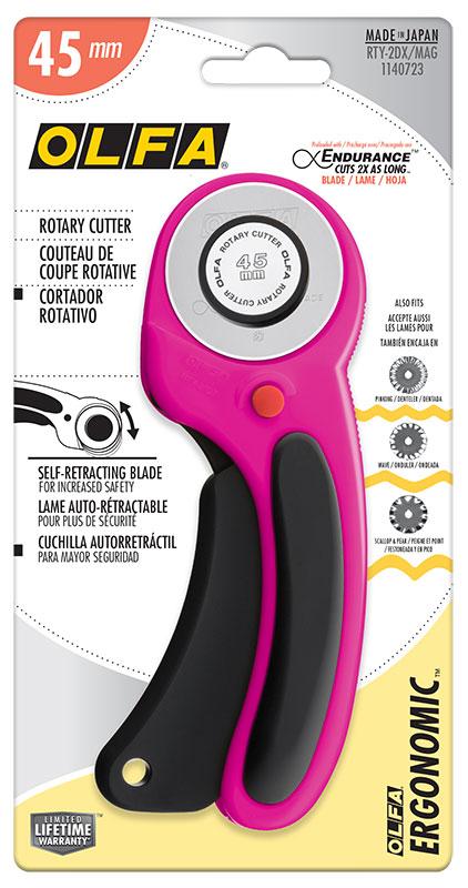 45MM Ergonomic Rotary Cutter // Magenta // Olfa