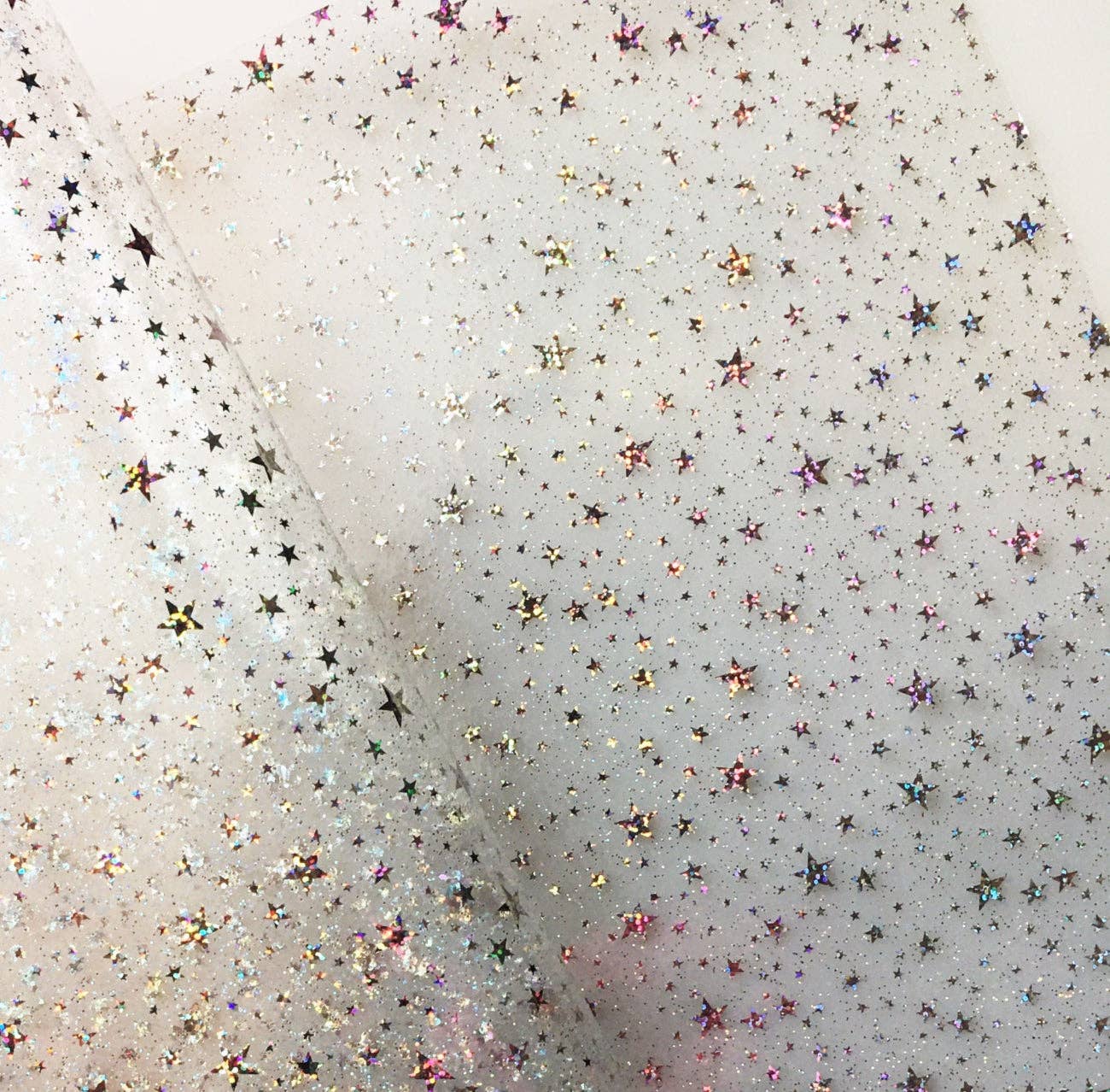Clear Glitter Stars Vinyl 18" x 56"