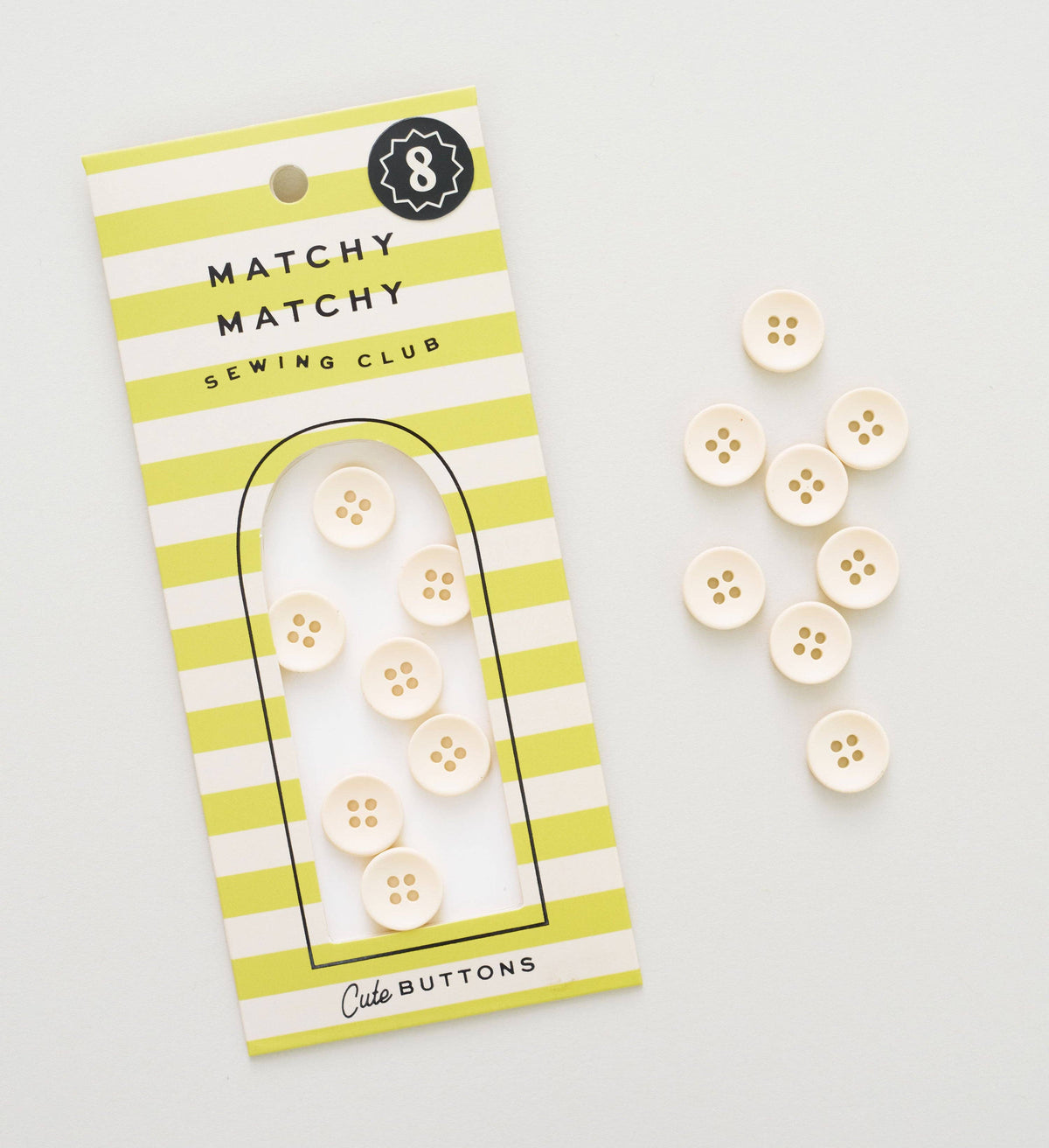 Cream Puff Mini Retro Buttons // Matchy Matchy Sewing Club