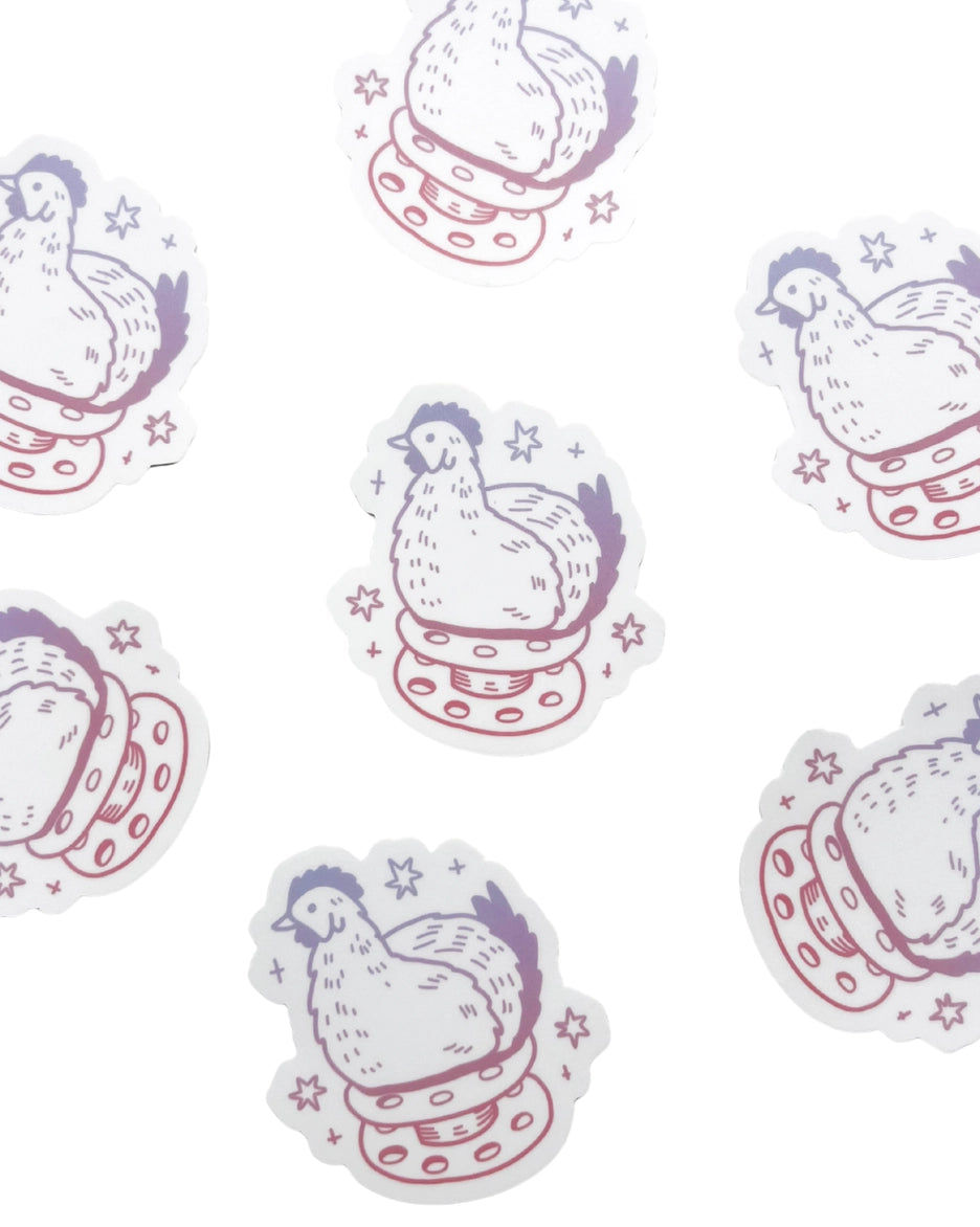 Bobbin Chicken Sticker // Toad & Sew
