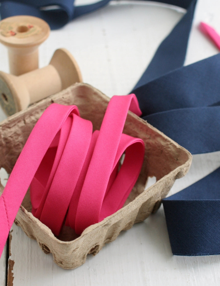 1/2" Double Fold Bias Binding // Cherry Lipgloss Solid // Bessie Pearl