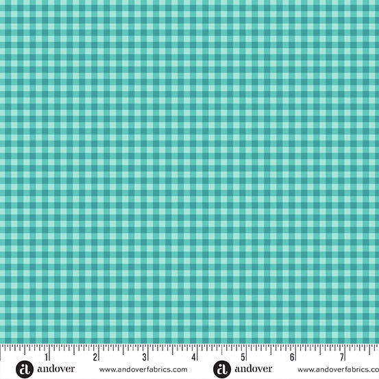 Ghostly Garden // Bitty Gingham - Aqua // KP Creates