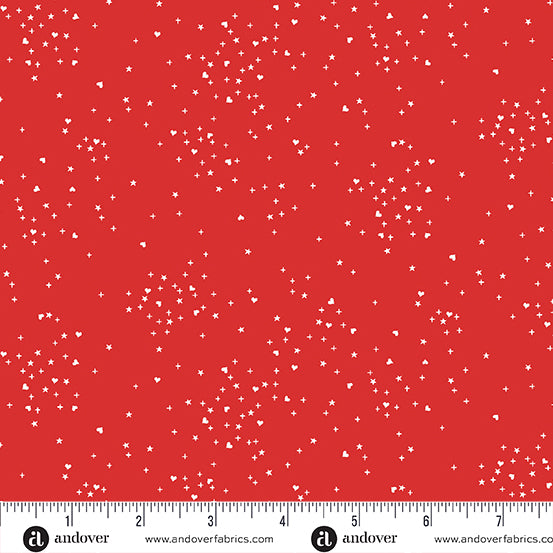 Hearts & Stars // Red // Andover Fabrics