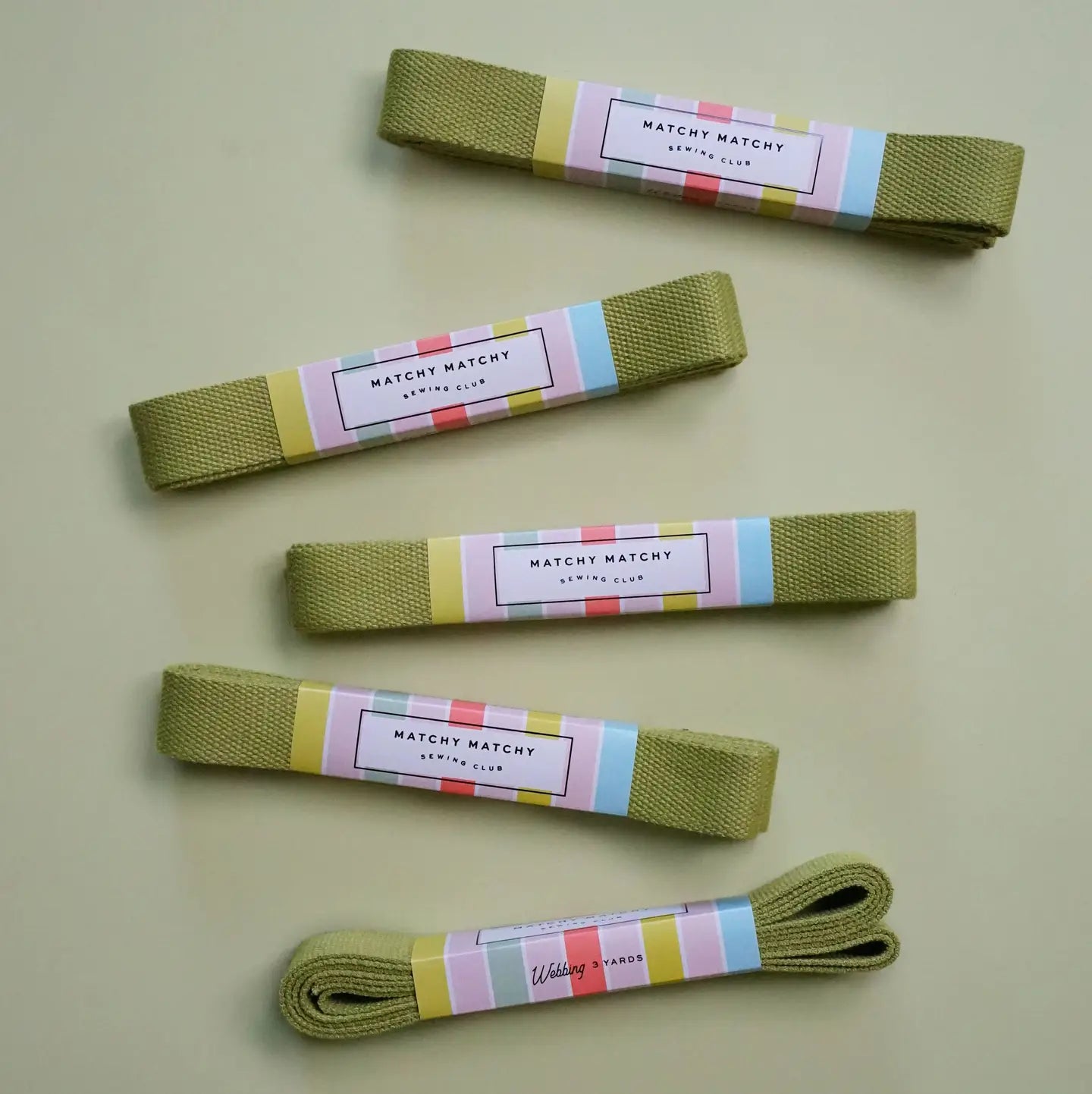 Lime 1.25" Webbing - 3 yards by Matchy Matchy Sewing Club
