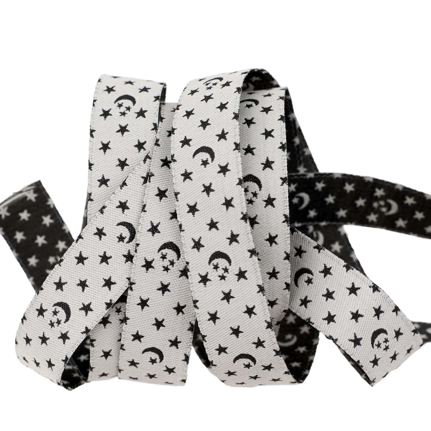 5/8" Ooh Lucky Lucky - Moon & Stars in Natural Ribbon // Alexia Abegg // Renaissance Ribbons