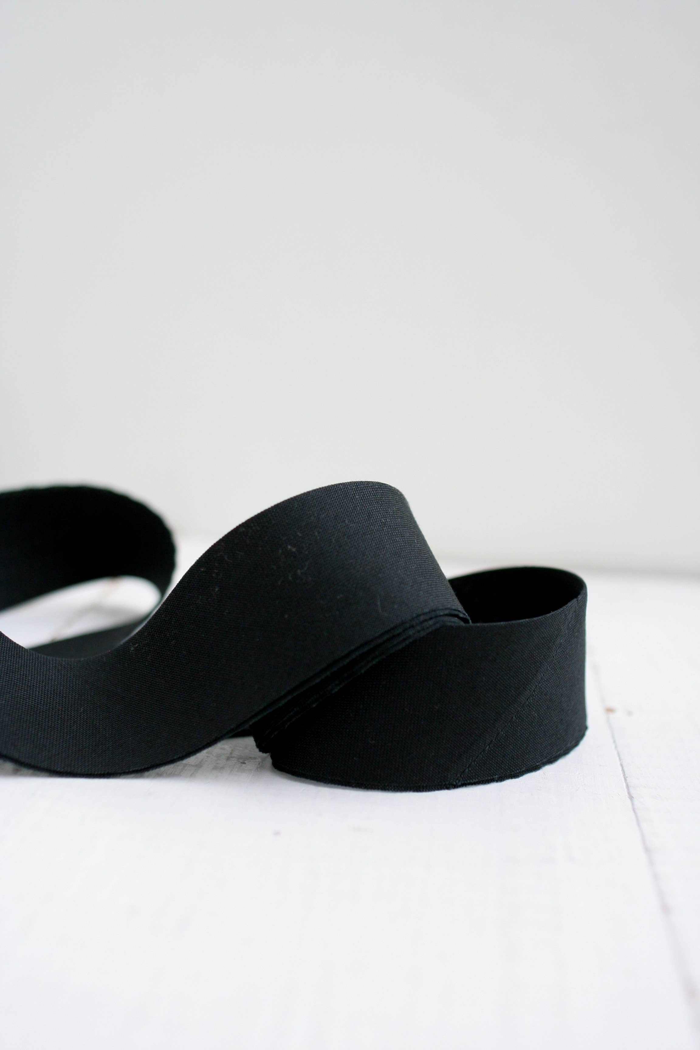 2.5" Bias Quilt Binding // Black Solid // Bessie Pearl