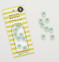 Sage Mini Retro Buttons // Matchy Matchy Sewing Club