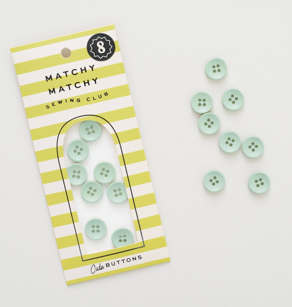 Sage Mini Retro Buttons // Matchy Matchy Sewing Club