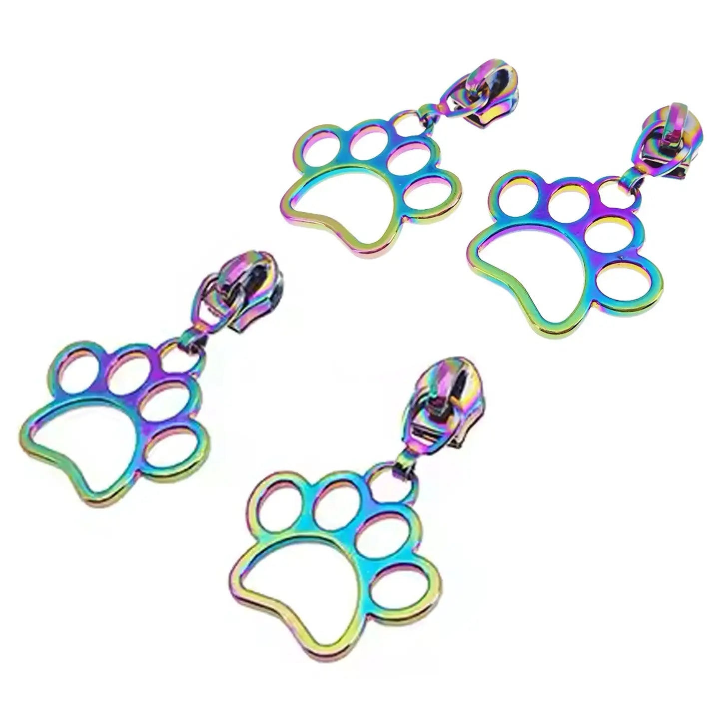 Iridescent Paw Zipper Pulls  - 4ct. // Sassafras Lane