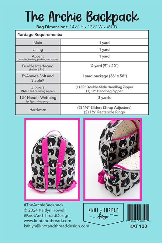 Archie Backpack Pattern // Knot & Thread