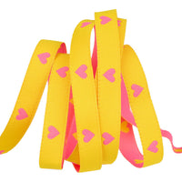 3/8"  Hearts in Neon Pink/Yellow // Melody Miller