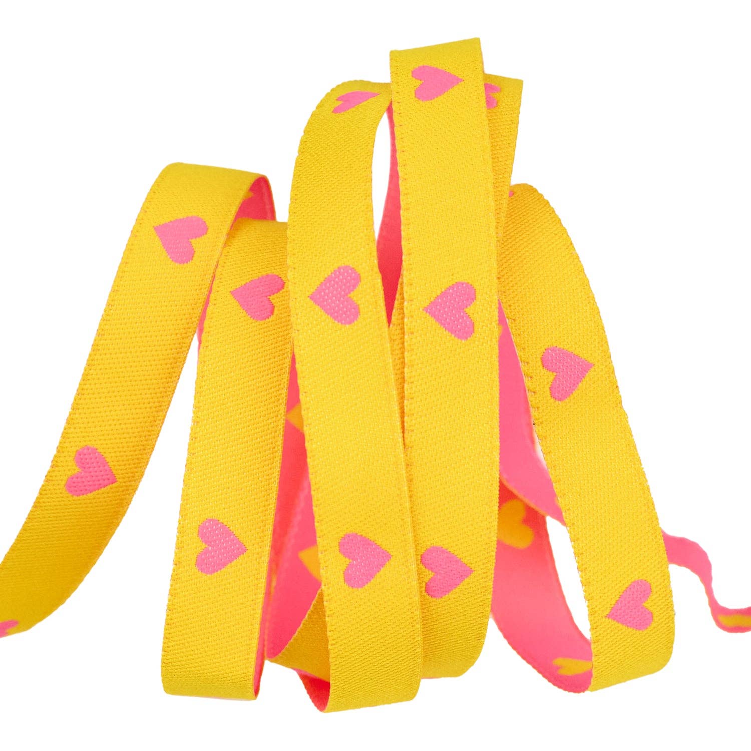 3/8"  Hearts in Neon Pink/Yellow // Melody Miller