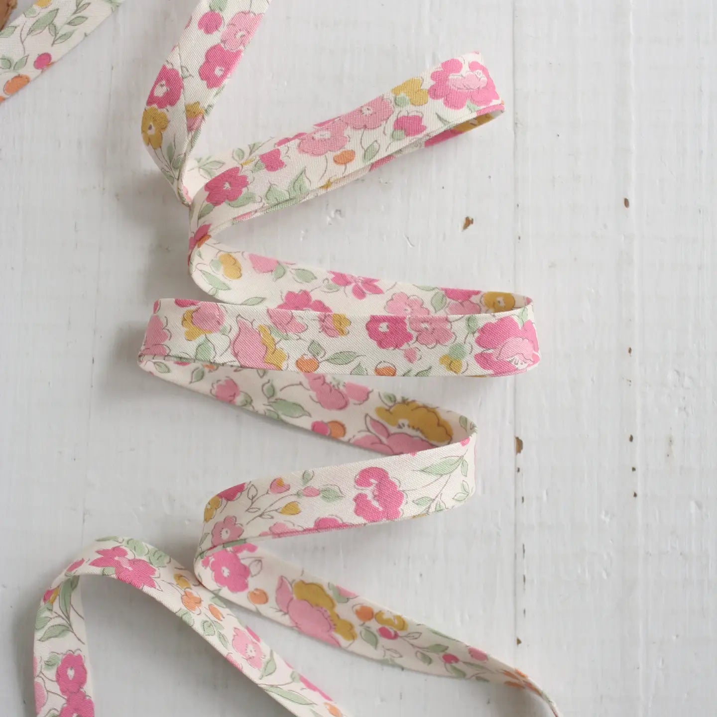 1/2" Double Fold Bias Binding // Pink Floral // Bessie Pearl