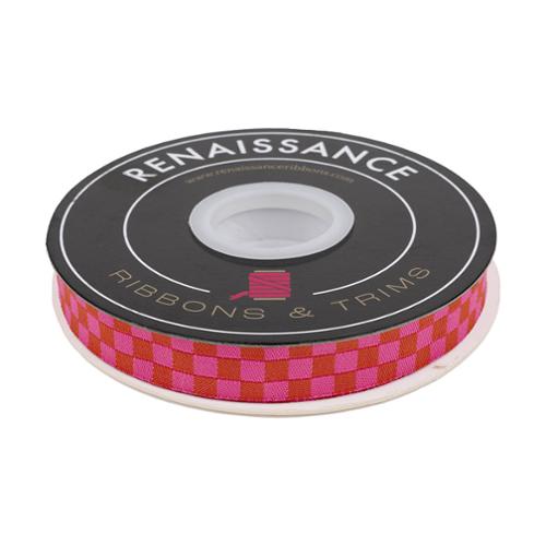 5/8" Checkers in Cayenne Ribbon // Alexia Abegg // Renaissance Ribbons