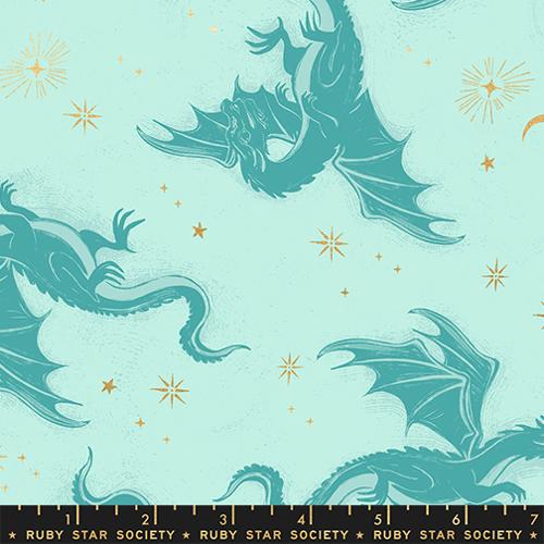 PRE-ORDER Fireglow // Etched Dragons - Metallic Mint // Sarah Watts