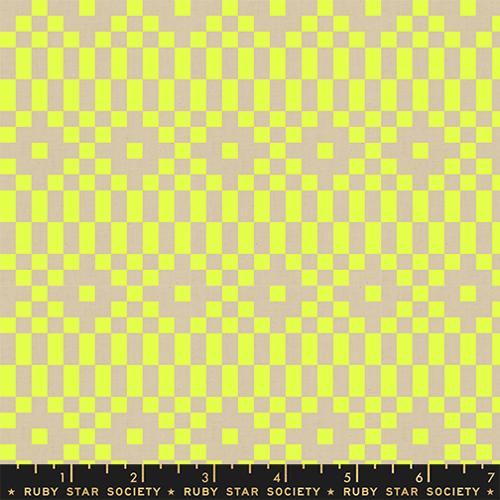 PRE-ORDER LoFi Linens  // Bitmapped - Neon Yellow // Rashida Coleman-Hale