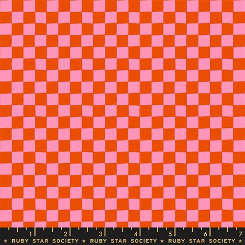 PRE-ORDER 1-800 Calico // Block Print Checks - Warm Red // Alexia Abegg