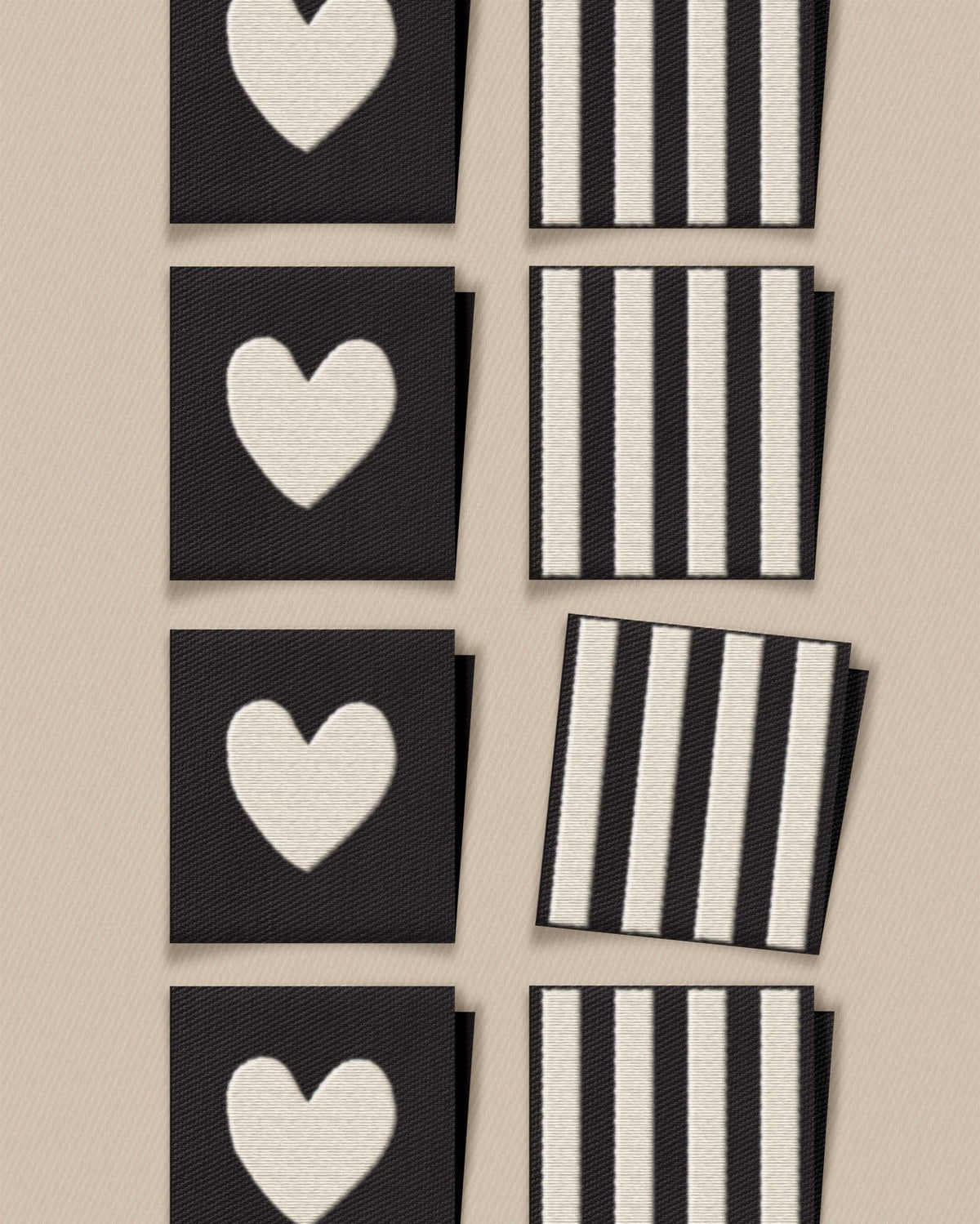 White Heart and Stripe Square Labels // Matchy Matchy Sewing Club