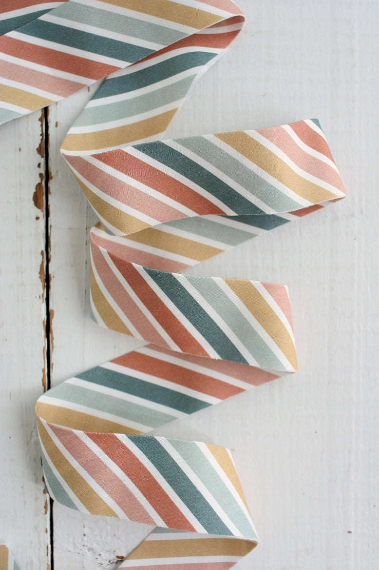 2.5" Bias Quilt Binding // Boho Rainbow Stripe // Bessie Pearl