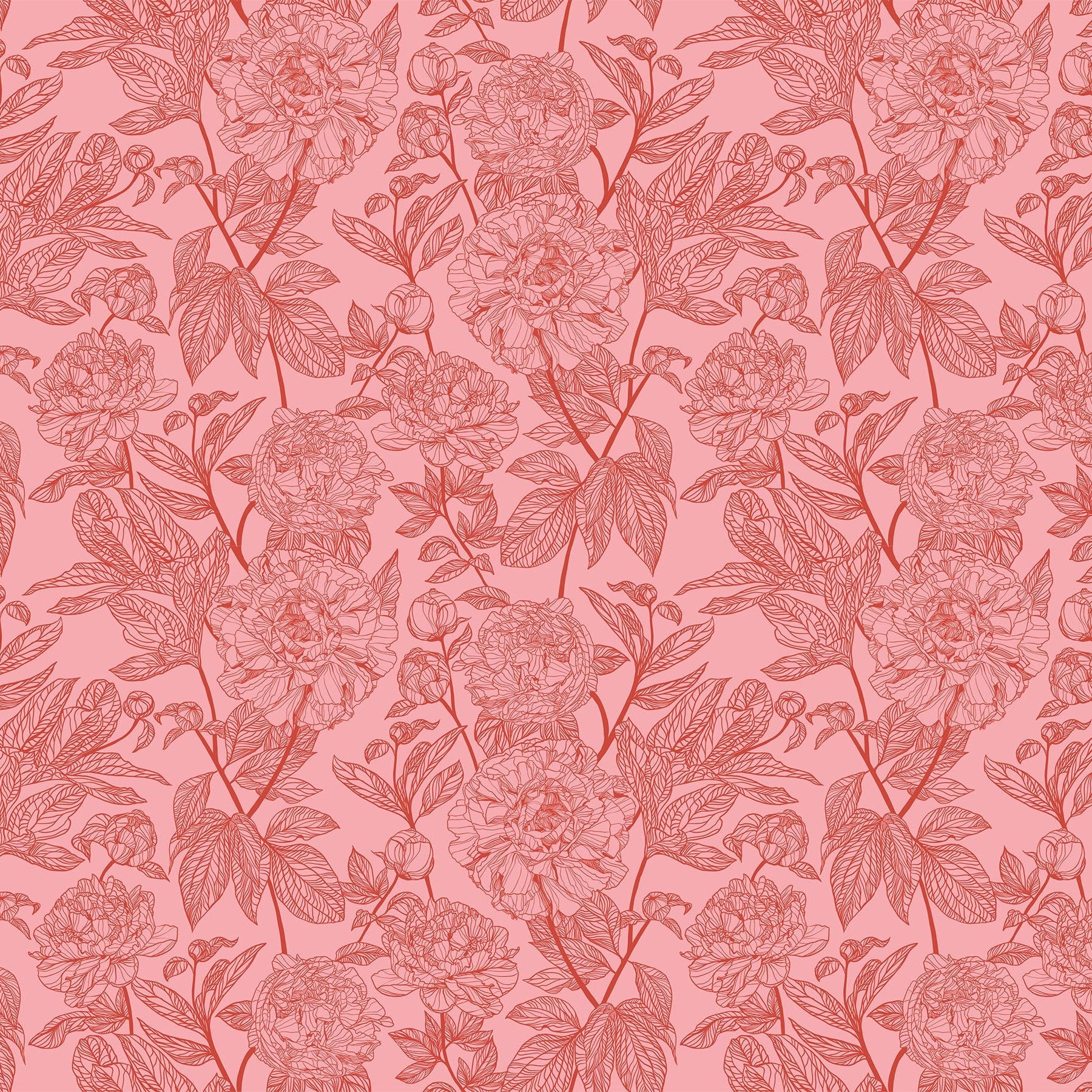 PRE-ORDER Indelible // Peony - Rouge // Anna Maria Textiles