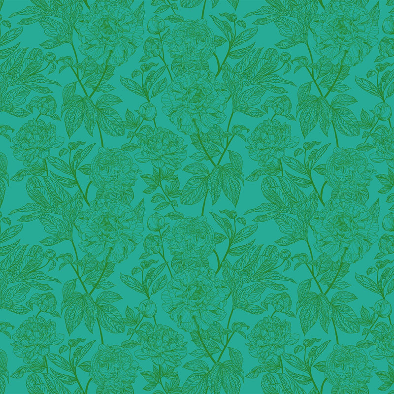 1 YARD CUT Indelible // Peony - Jade // Anna Maria Textiles