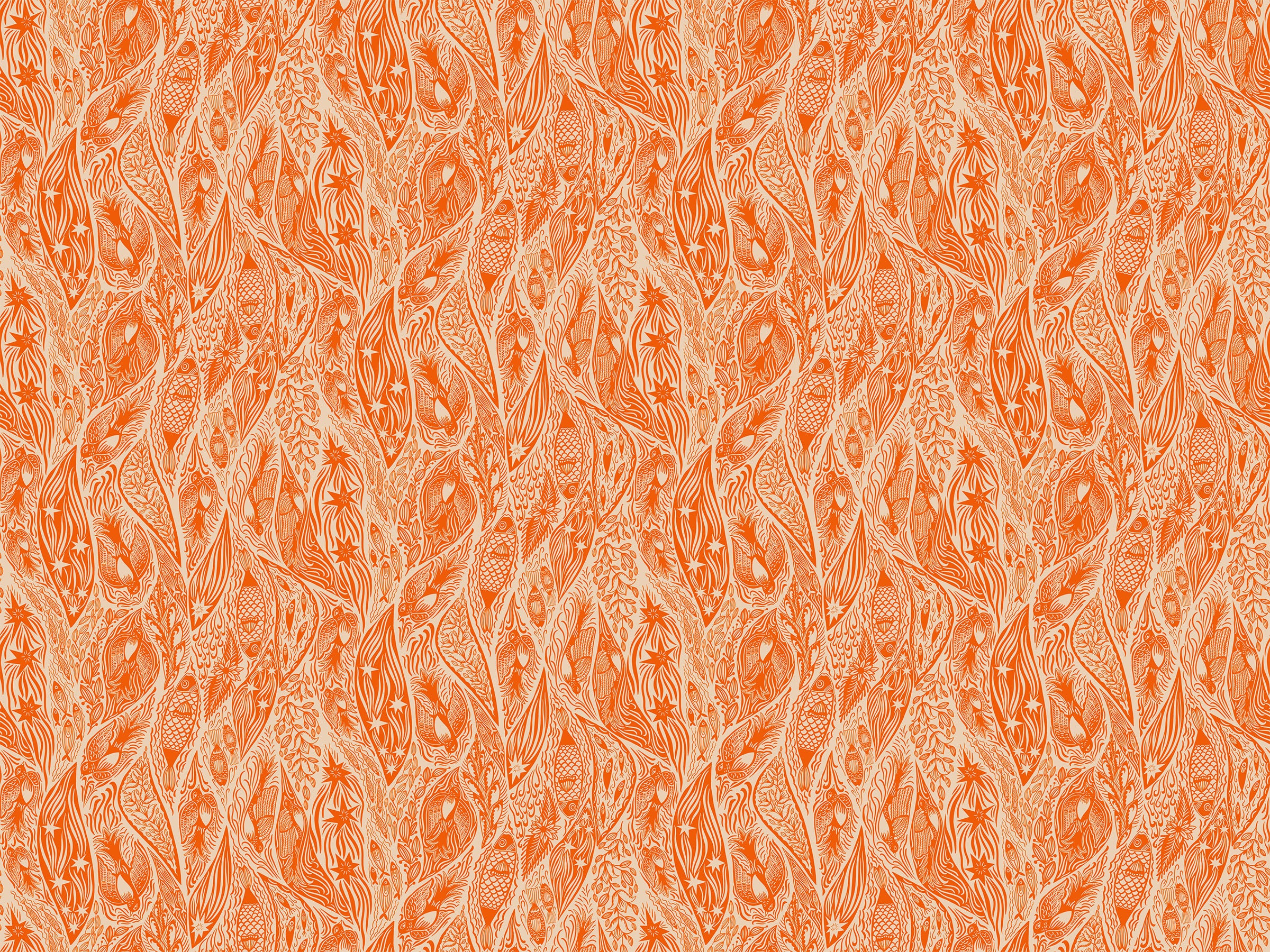 PRE-ORDER Shooting Star // Current - Tangerine // Anna Maria Textiles