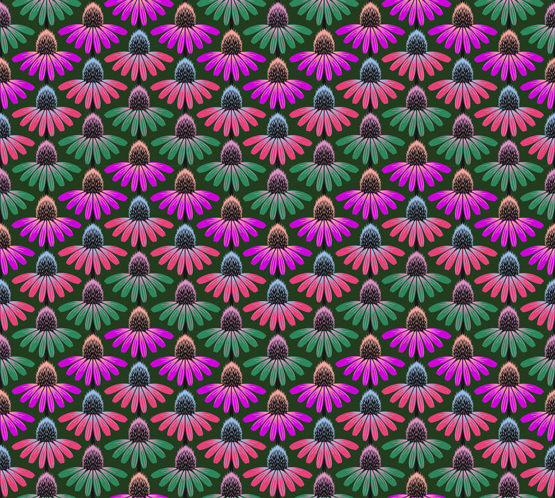 Perennial Borders // Echinacea Rhythm - Forest  // Anna Maria Textiles