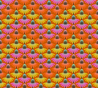 Perennial Borders // Echinacea Rhythm - Fire  // Anna Maria Textiles