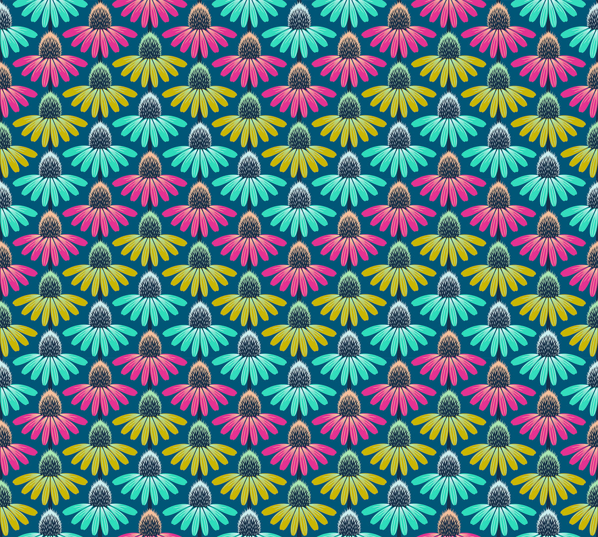 Perennial Borders // Echinacea Rhythm - Parade // Anna Maria Textiles