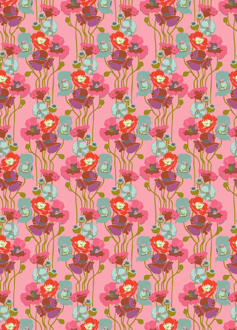 PRE-ORDER Overdressed // Pouring Poppies - Haze // Anna Maria Textiles