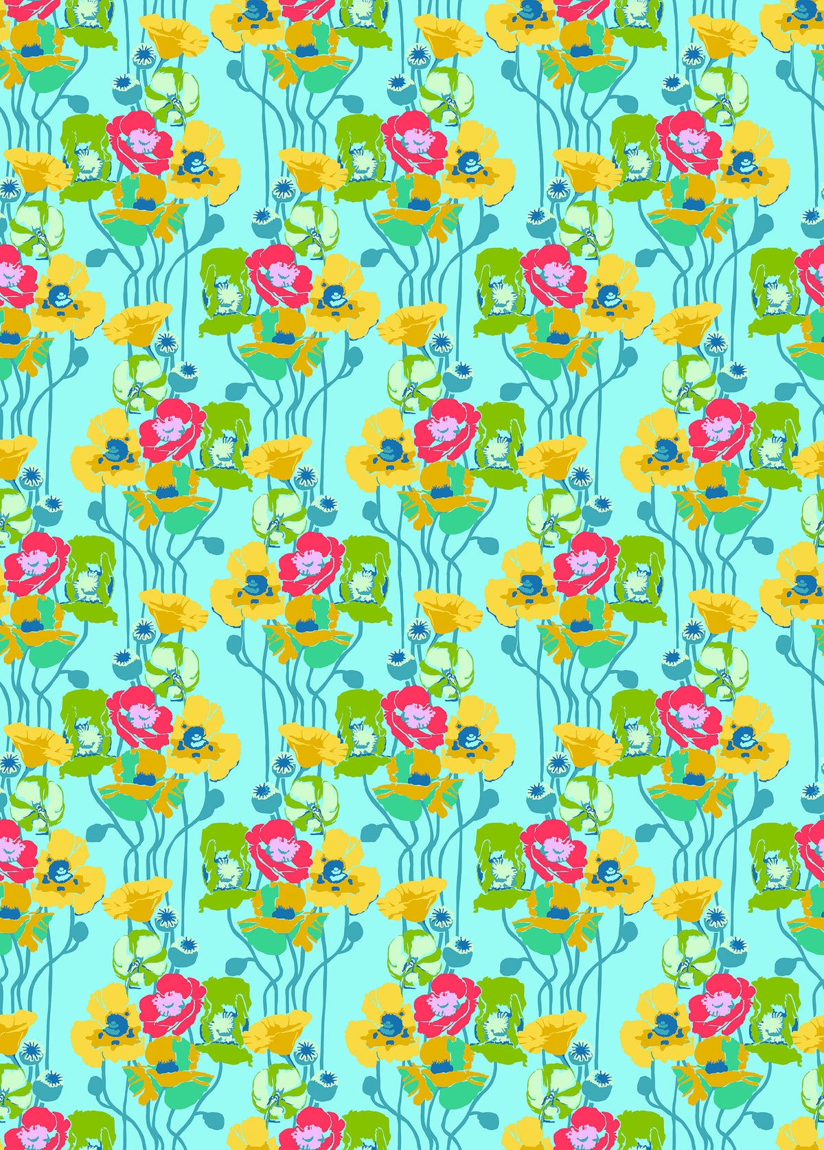 PRE-ORDER Overdressed // Pouring Poppies - Clear // Anna Maria Textiles