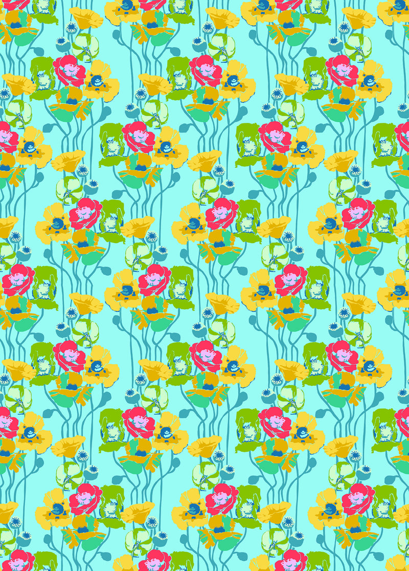 PRE-ORDER Overdressed // Pouring Poppies - Clear // Anna Maria Textiles