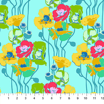 PRE-ORDER Overdressed // Pouring Poppies - Clear // Anna Maria Textiles