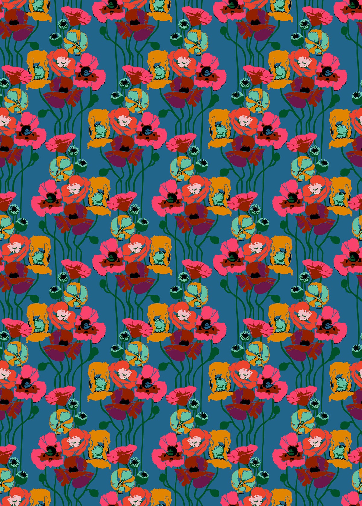 PRE-ORDER Overdressed // Pouring Poppies - Paint // Anna Maria Textiles