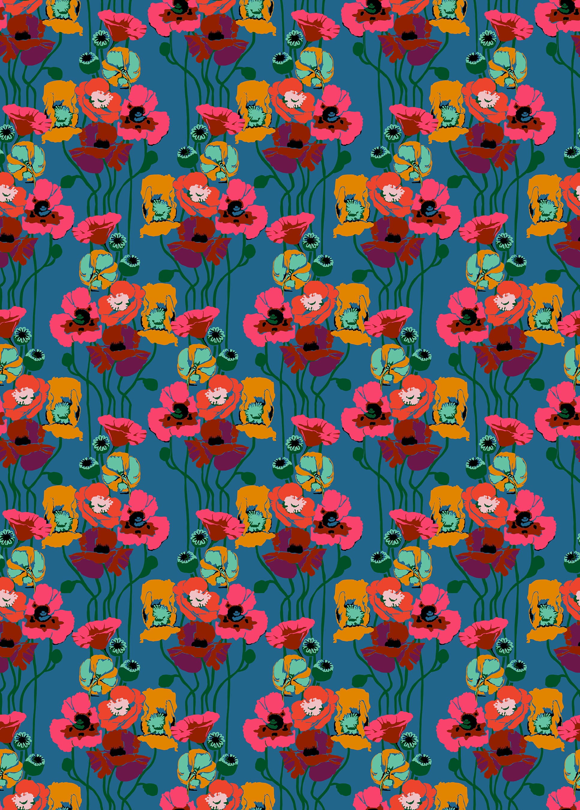 PRE-ORDER Overdressed // Pouring Poppies - Paint // Anna Maria Textiles