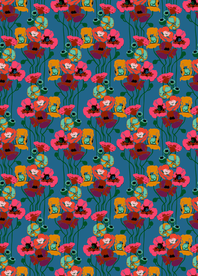 PRE-ORDER Overdressed // Pouring Poppies - Paint // Anna Maria Textiles