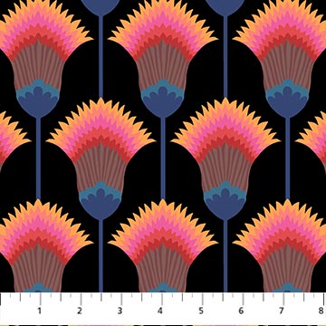 PRE-ORDER Sunseekers // Feather Bloom - Midnight // Anna Maria Textiles