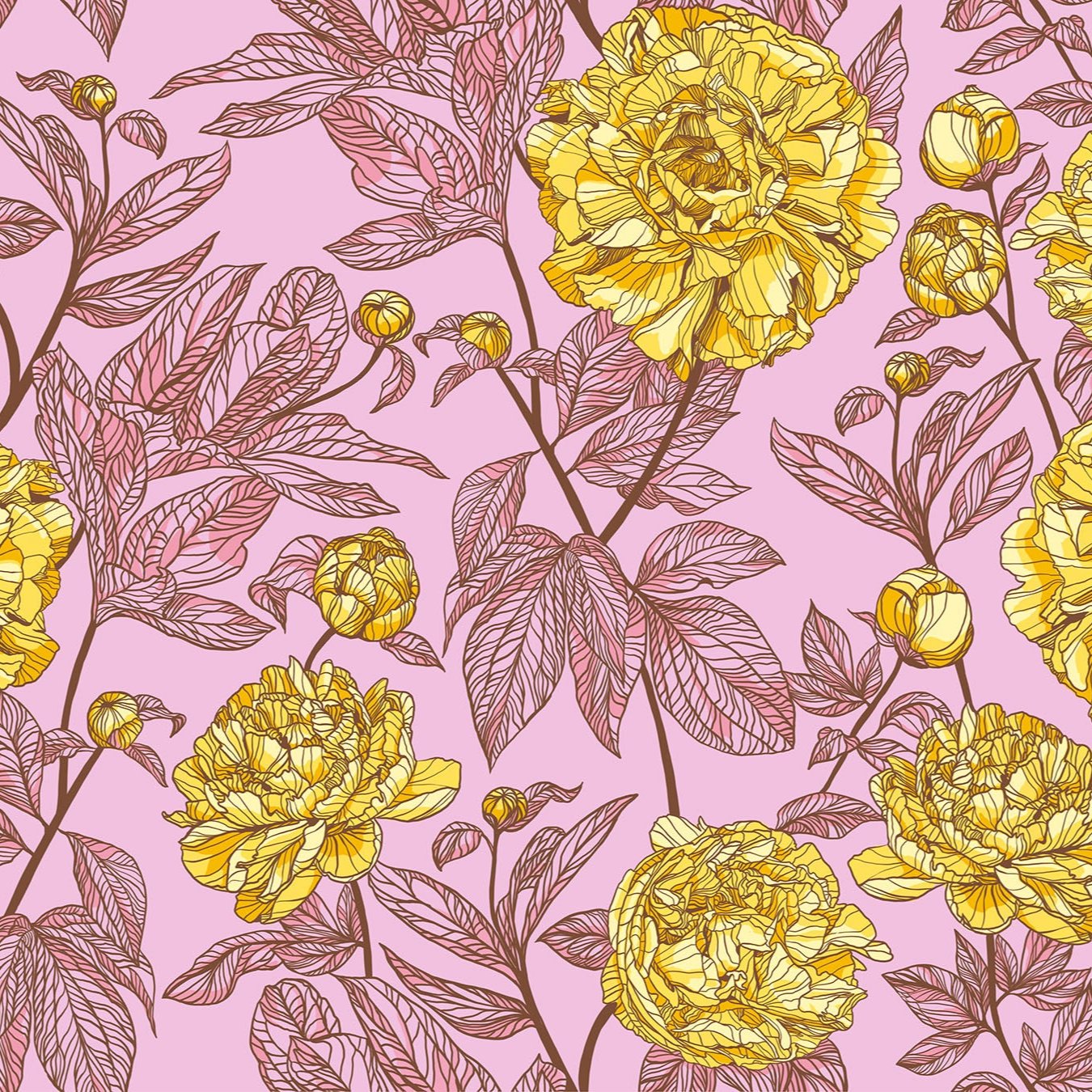 108" WIDEBACK Indelible // Peony - Sunshine // Anna Maria Textiles