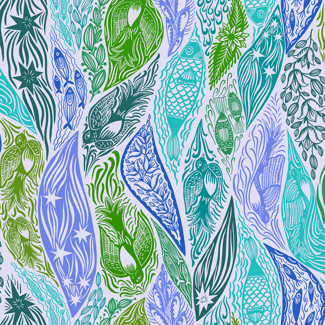 PRE-ORDER 108" WIDEBACK Shooting Star // Current -Water // Anna Maria Textiles