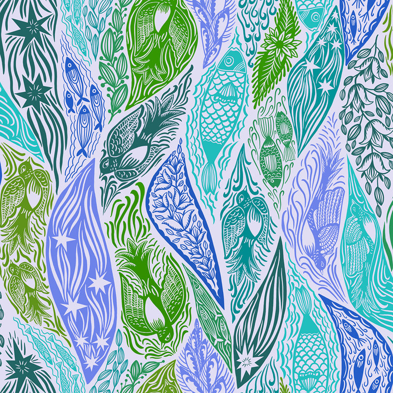 PRE-ORDER 108" WIDEBACK Shooting Star // Current -Water // Anna Maria Textiles