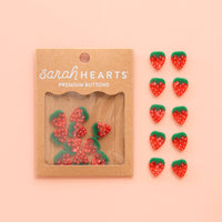Strawberry Small 5/8" Buttons by Sarah Hearts