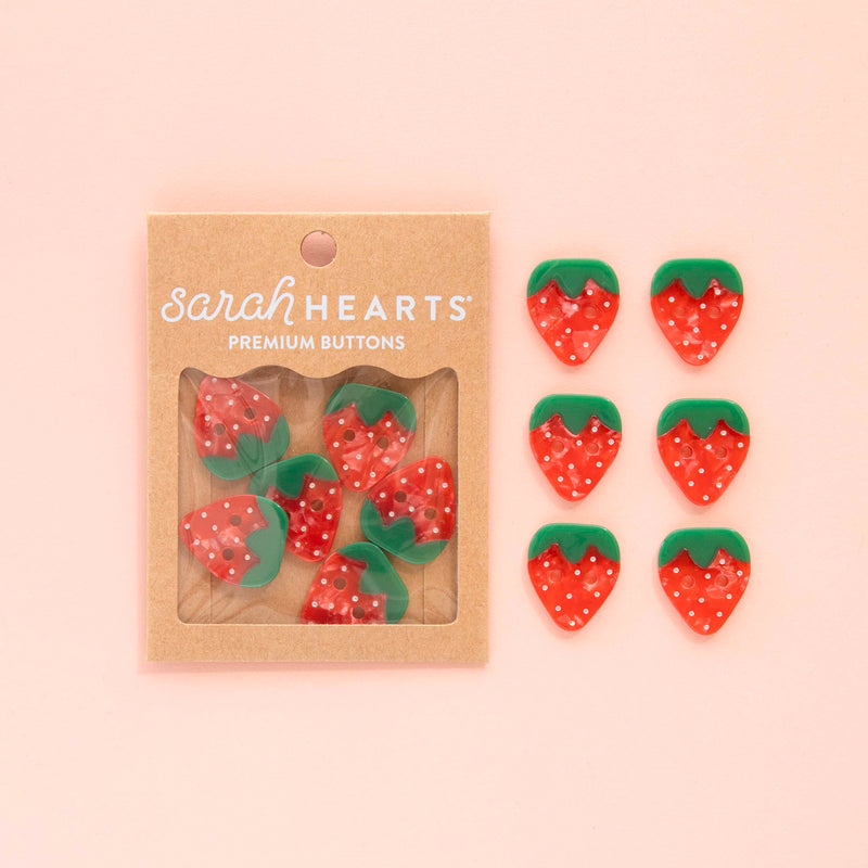 Strawberry Large 1" Buttons by Sarah Hearts