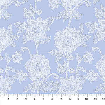 Silhouette // Stitched Dahlia - Cornflower // Anna Maria Textiles