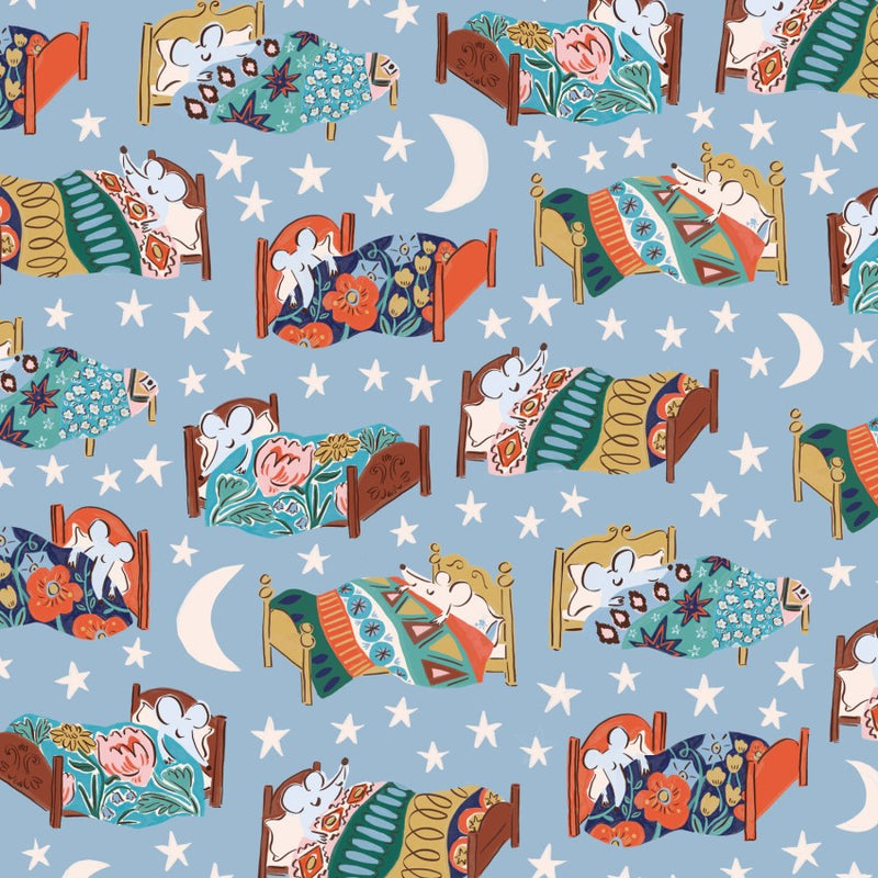 PRE-ORDER House Mouse // Bedtime - Blue // Louise Cunningham