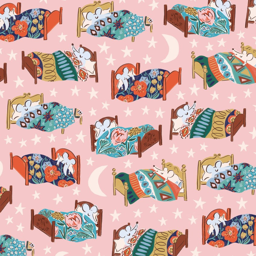 PRE-ORDER House Mouse // Bedtime - Pink // Louise Cunningham