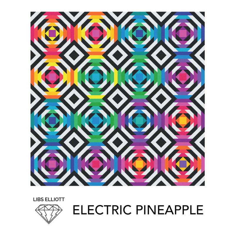 Electric Pineapple Quilt Pattern - Printed Pattern // Libs Elliott