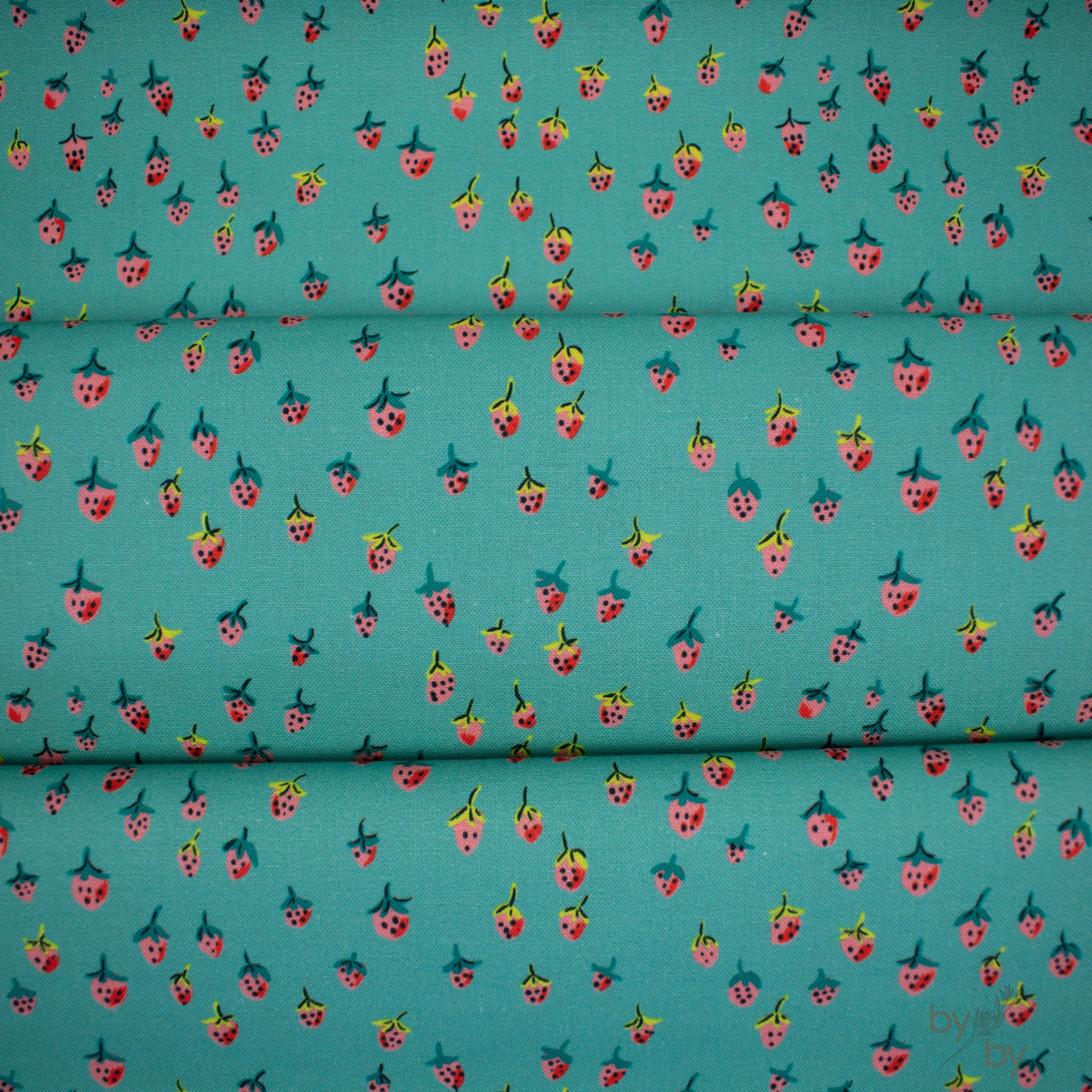 Heather Ross Favorites // Field Strawberries - Teal // Heather Ross