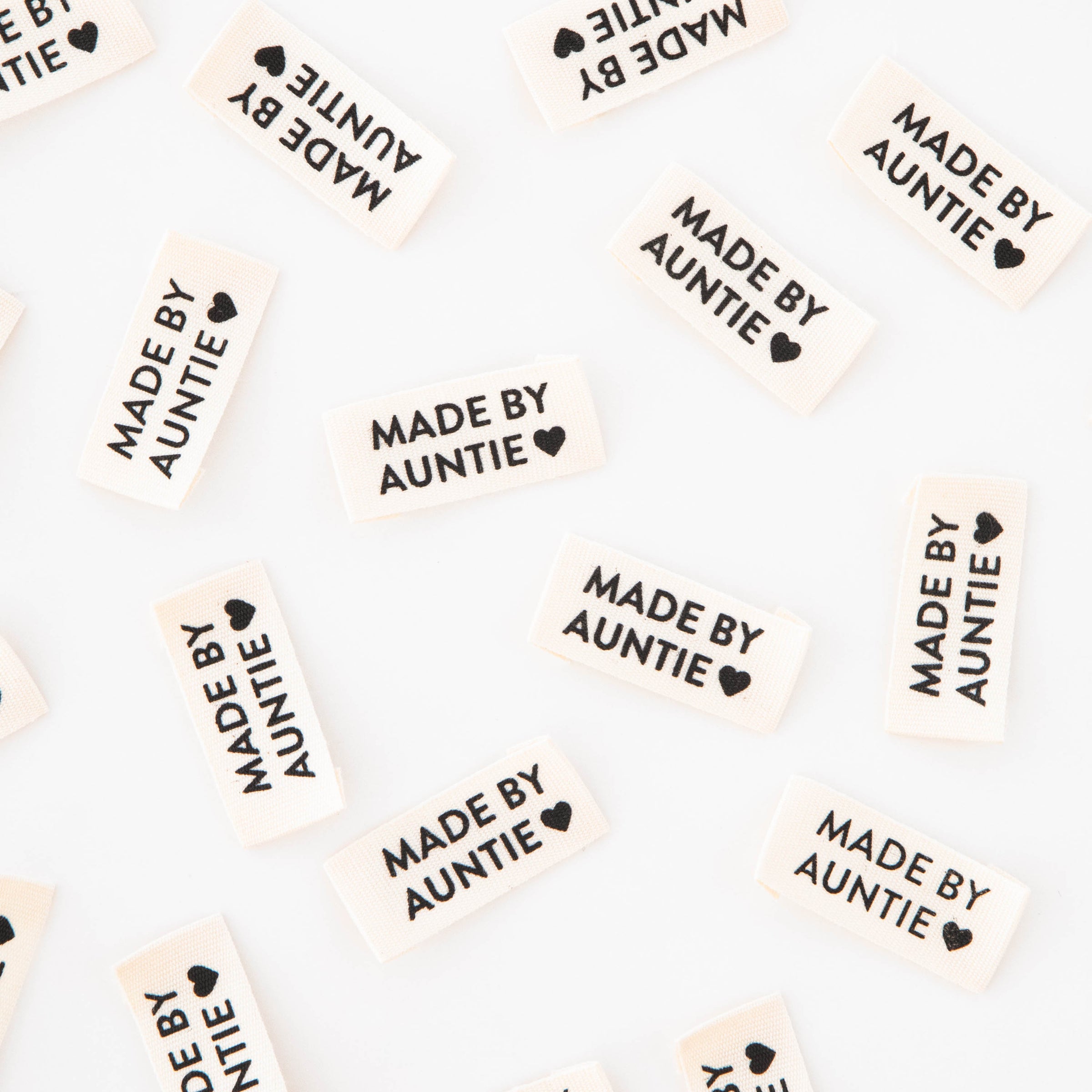 Made By Auntie Organic Cotton Sewing and Quilting Labels by Sarah Hearts