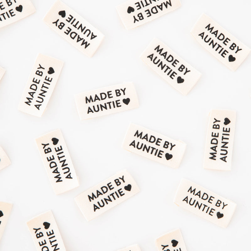 Made By Auntie Organic Cotton Sewing and Quilting Labels by Sarah Hearts